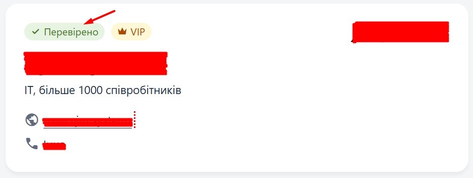 Перевірка компанії на сайті для пошуку роботи